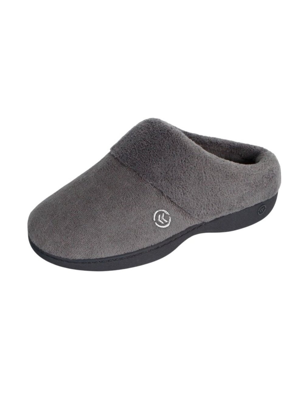 NWT Isotoner Terry Slip in Memory Foam Clog Slippers 96035 Ash Gray M (7.5-8)